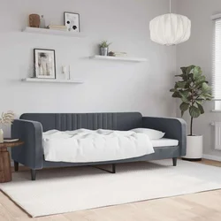 vidaXL Raztegljiva postelja temno siva 90x200 cm žamet