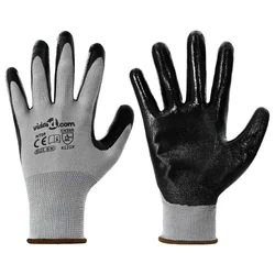 Rukavice za rad 12 pcs Siva i crna 8 / m Poliester
