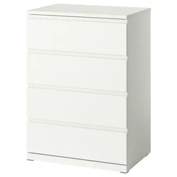 STORKLINTA Komoda s 4 fioke, bela, 70x50x98 cm