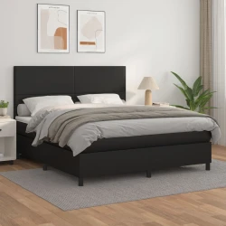 Krevet s oprugama i madracem crni 160 x 200 cm od umjetne kože