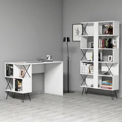 Hanah home Polica 120x78,8x60?cm Belo-Crna