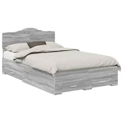 Vidaxl Konstrukcija postelje Siva Sonoma 120 x 190 cm Konstruiran les