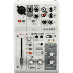 Yamaha AG03MK2 3-channel streaming mixer, white