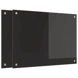 Kuhinjski zid Crna 70 x 50 cm Staklo otporno na udarce