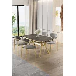 Hanah Home Trpezarijski set, 5 komada, Sivi