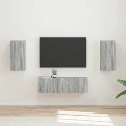 Set zidnog ormarića za TV 4 pcs Siva Sonoma Konstruirano drvo