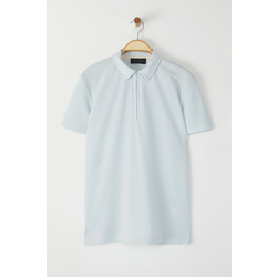 Trendyol Limited Edition Blue Regular Cut Pique Zippered Polo Neck T-shirt