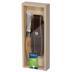 Opinel mushroom knife oak handle w. brush + pencil case & sheath