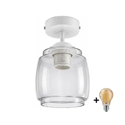 BRILAGI - LED stropna lampa R GLASS 1xE27/60W/230V O 26 cm bela/dim siva