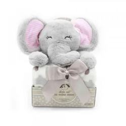 DEXY CO Set plišana igračka slonče i ćebe Sweet dreams baby sivo