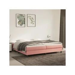 Den Box spring postelja z vzmetnico roza 200x200 cm žamet