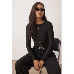 Trendyol Milla ženska bluza Twoaw26Bz00191, crna-crna