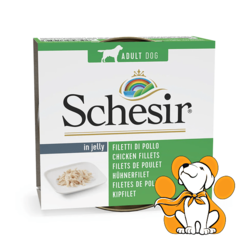 Schesir Dog Chicken Fillets In Jelly 150g, Hrana Bez Veštačkih Boja i Aditiva