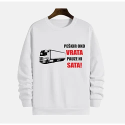 MAFIMI Muški duks Peškir oko vrata, pauze ni sata, Beli