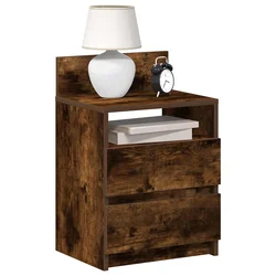 vidaXL Nočne omarice z 2 predaloma 2 kosa dimljen hrast 40x33x60 cm