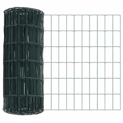 Vidaxl Evropska ograja Zelena 0,8 x 25 m PVC prevlečen železo