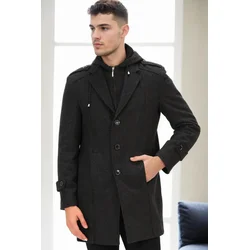 PLT8334 DEWBERRY MENS COAT-LIGHT PATTERNED ANTHRACITE