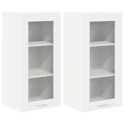 Vidaxl Viseča omarica 2 szt. Bela 40 x 31 x 80 cm Konstruiran les