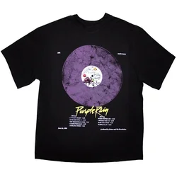 Prince Majica Purple Rain Disc Unisex Black XL