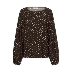 Kaffe Bluza KANadira temno rjava / bela