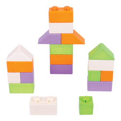 Bigjigs Baby Drevené spojovacie kocky Basic set