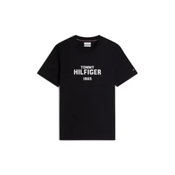 TOMMY HILFIGER Majica Brand Love črna/bela