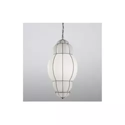 SIRU - Luster na lancu RIVISTO, 1xE27/60W/230V, prečnika 45 cm, crna/bela, venecijansko staklo