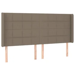 Vidaxl Vzglavje z ušesi taupe 203x16x118/128 cm blago