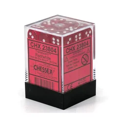 Kockice Chessex - Translucent - Red & White - Dice Block 12mm (36)