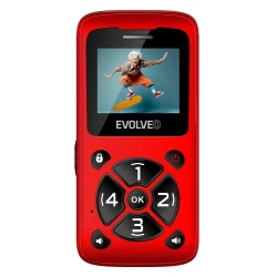 Evolveo - EasyPhone ID, mobilni telefon za starije osobe crvena