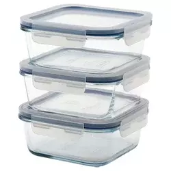 IKEA 365+ Posuda za hranu s poklopcem, kvadrat/staklo, 600 ml