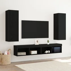 TV Kabinet za Zid Zidne 2 pcs Crni hrast 30,5 x 28,5 x 90 cm