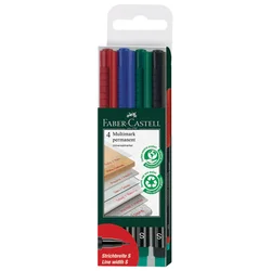 MARKER PERMANENTNI 0,4MM MULTIMARK FABER CASTELL 152304/4BOJE
