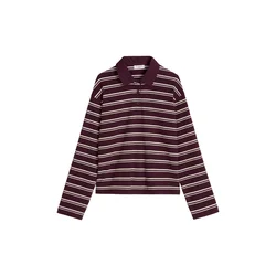 Marc OPolo DENIM Majica vinsko rdeča / volneno bela