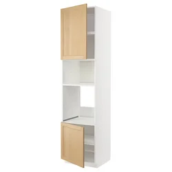 METOD Visoki element za ugradne uređaje, bela/Forsbacka hrastovina, 60x60x240 cm