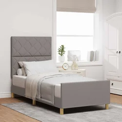Konstrukcija postelje z vzglavjem Taupe 100 x 200 cm blago