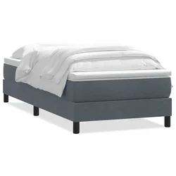 Vidaxl Box Spring postelja z vzmetnico Temno siva 80x220 cm Velvet