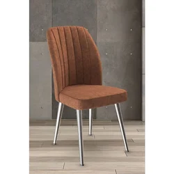 Hanah Home set trpezarijskih stolica Platinum 8 kom, terakota tkanina Jerry, hromirane metalne noge