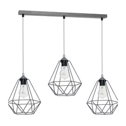 Viseće svetlo BASKET 3xE27/60W/230V sivo