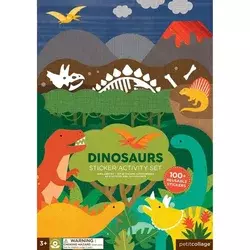 Petit collage Nalepke za večkratno uporabo s prizorom dinozavrov