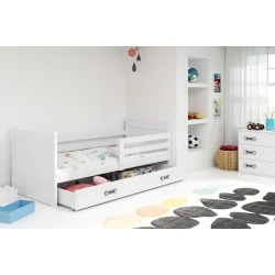 Furnitura POSTELJA RICO 90x200 s predalom in GRATIS ležiščem - BELA-BELA