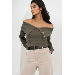 Trend Alacati Stili Ženska bluza Alc-X14673, Kaki