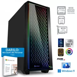 PCPLUS namizni računalnik Storm (i5-11400F 16GB 1TB NVMe SSD GeForce RTX 3050 8GB Windows 11 Home + darilo: 1 leto Office 365 Personal RGB)