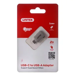 UNITEK USB-C na USB-A 3.1 Gen1 adapter, M/F, srebrn
