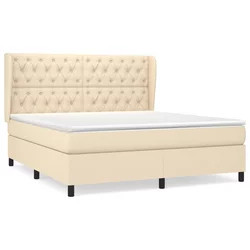 vidaXL vidaXL Box spring postelja z vzmetnico krem 160x200 cm blago, (20896896)