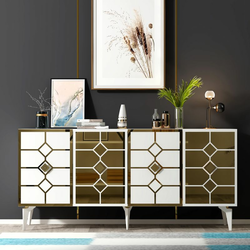 HANAH HOME Komoda Irmak White Gold