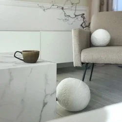 shumee Vzglavnik SOFT LOOP | bela krogla