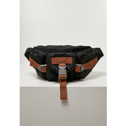 Hiking shoulder bag made of recycled ripstop black