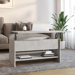 Den Klubska mizica betonsko siva 80x50x40 cm konstruiran les