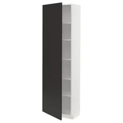 METOD Visoki element s policama, bela/Nickebo boja antracita, mat, 60x37x200 cm